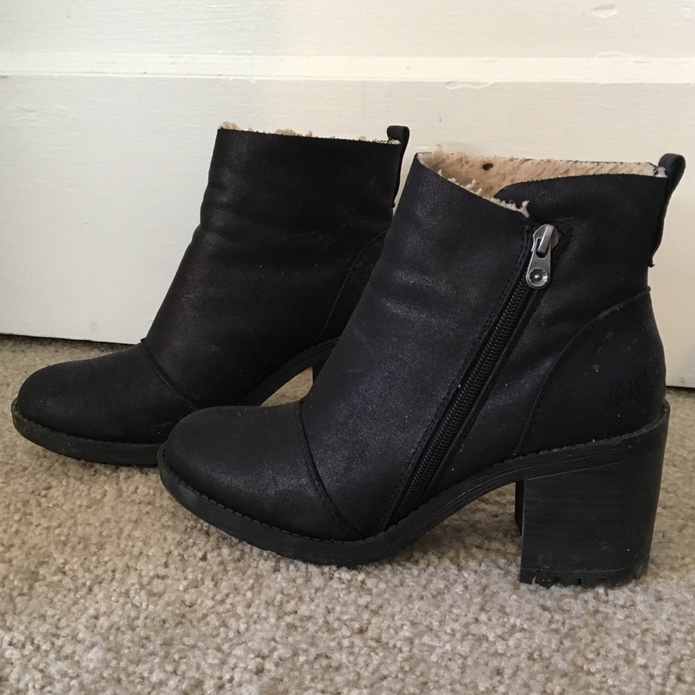 Blowfish faux sheepskin zip up booties